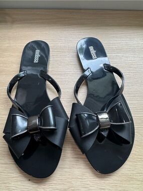 Melissa Black Bow Slide Sandals - Melissa